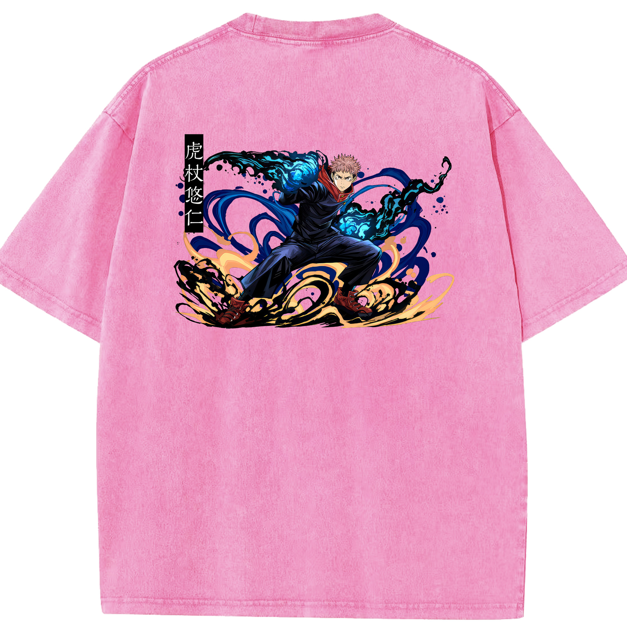 （画像用） 呪術廻戦 Jujutsu Kaisen 綿100% ヴィンテージ風 半袖Tシャツ（背面プリント）